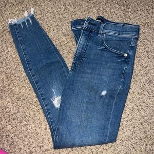 Express Women's Distressed Blue Skinny Jeans